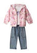 Ebita Mini Girl Unicorn Jacket Tee and Jean Set, Pink image