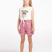 Ebita Mini Girl Strawberry 3 Piece Short Set, Pink