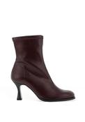 MISS ELASTIC Faux Leather Heeled Sock Boot, Burgundy image