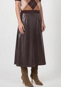 Monari Faux Leather A-Line Skirt, Brown image
