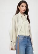 Monari Wool-blend High Neck Jacket, Cream image