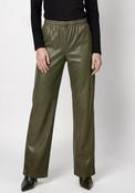 Monari Faux Leather Wide Leg Trousers, Green image