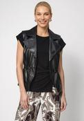 Monari Faux Leather Gilet, Black image