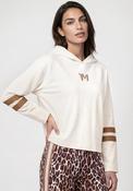 Monari Colour-block Detail Hooded Sweatshirt, Cream image