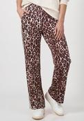 Monari Leopard Print with Stripe Detail Joggers, Beige Multi image