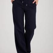 Monari Doppelbund Wide Leg Trousers, Navy
