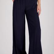 Monari Satin Look Wide Leg Palazzo Trousers, Navy image