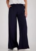 Monari Satin Look Wide Leg Palazzo Trousers, Navy image