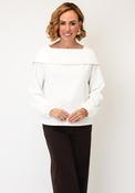 Monari Collar Detail Long Sleeve Top, White image