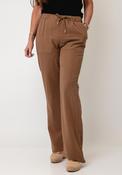 Monari Elasticated Waist Wide Leg Trousers, Tan image