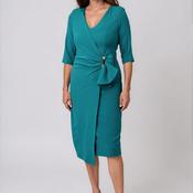 Moncho Heredia Faux Wrap Pencil Midi Dress, Green