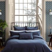 Morris &amp; Co Linen Blend Plain Dye Duvet Cover, Blue image