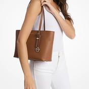 MICHAEL Michael Kors Quinn Pebbled Leather Medium Tote Bag, Tan image
