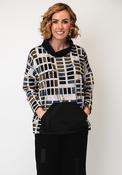 My Soul Geometric Print with Pocket Detail Top, Multi Coloured image