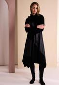 Naya Leatherette Detail Midi Dress, Black image