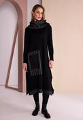Naya Contrast Stripe Detail Midi Dress, Black image