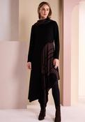 Naya Asymmetrical Hem Dress, Black and Brown image