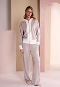 Naya Hooded with Full Zip Jacket, Beige and White image