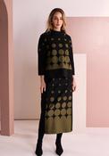 Naya Spot Border Pencil Skirt, Black and Green image