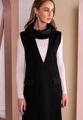 Naya Sleeveless with V-Neck Pinafore Dress, Black image