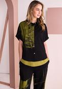 Naya Scribble Printed Wide Leg Trousers, Black image