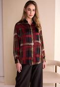 Naya Checked Button Up Shirt, Red Multi image