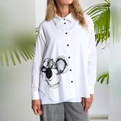 Naya Cotton Rich Graphic Print Shirt, White