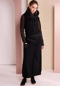 Naya Button Detail Maxi Skirt, Black image