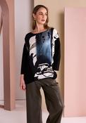 Naya Abstract Print Top, Black Multi image