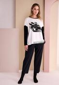 Naya Cropped Length Wide Leg Trousers, Black image