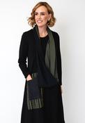 Naya Plain Looped Scarf, Black and Green image