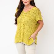 Naya Waffle Effect Knitted Top, Green image
