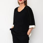 Naya Pleated Satin Bolero Jacket, Black