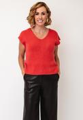 Naya Mohair Blend V Neck Knit Vest, Red image