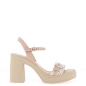 Nero Giardini Diamante Buckle High Heeled Sandals, Beige image
