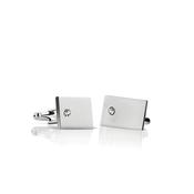 Newbridge Silverware Men's CZ Cufflinks, Silver image
