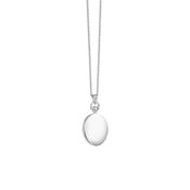 Newbridge Plain Rhodium Plate Locket, Silver image