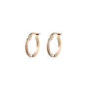 9 Carat Gold Collection CZ Slim Hoops, Gold