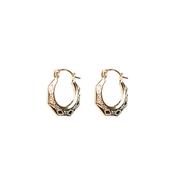 9 Carat Gold Pattern Creole Hoops, Gold image