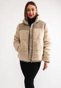 Noisy May Cherie Teddy Puffer Jacket, Beige image