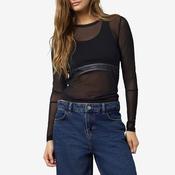 Noisy May Judith Mesh Long Sleeve Top, Black image