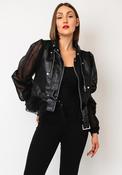 Nu Denmark Bitta Organza Faux Leather Jacket, Black image