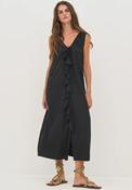 Nu Denmark Devin Frill V Neck Maxi Dress, Black image