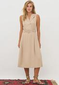 Nu Denmark Devin Belted Midi Dress, Beige image