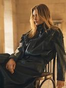 NU Denmark Emeline Faux Leather Flower Jacket, Black image