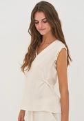Nu Denmark Delei V Neck Cinched Top, Cream image