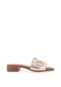 Oh My Sandals Low Heel Mule Sandals, Champagne image
