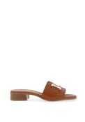Oh My Sandals Low Heel Mule Sandals, Tan image