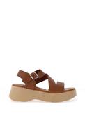 Oh My Sandals Leather Multi Platform Strap Sandals, Brown image