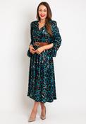 Olimara Leopard Print A-line Midi Dress, Teal image